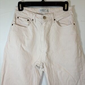 Abercrombie & Fitch Curve Love 90's Jeans 27 Baby Pink Denim Relaxed High Rise